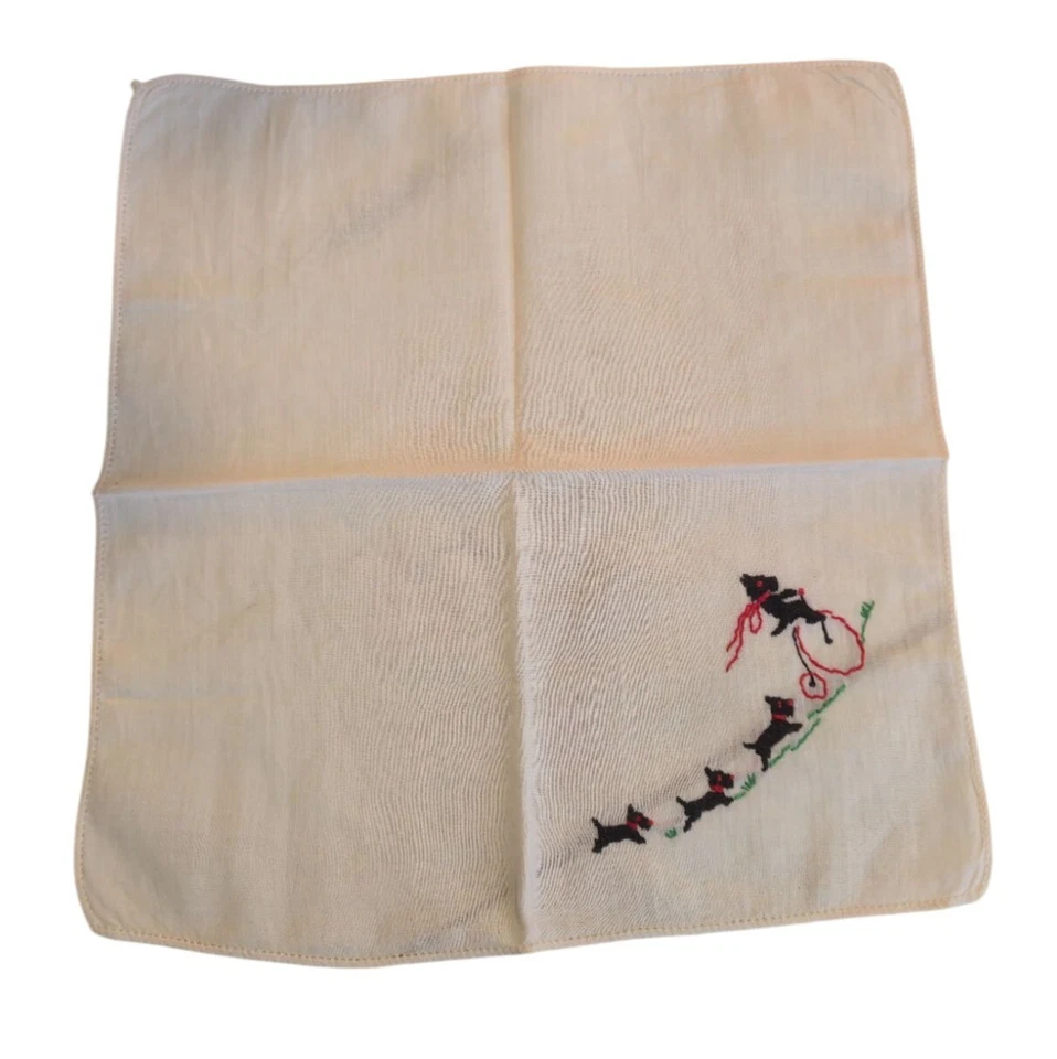 Pañuelo Yorkie bordado vintage perro bordado retro pañuelo cachorro regalo Foto 4 de 4