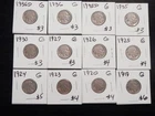 12 Circulated G Buffalo Nickels 1919 to 1936D
