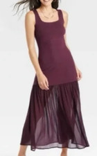 NEW A New Day Womens Drop Maxi Dress Burgundy Size Small