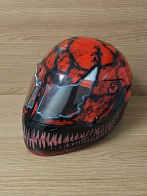 Motorradhelm Sammler HJC Venom Spiderman Spyder III JC Design selten gebraucht Wein