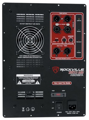 Rockville RBG18FA BOX 2 750w RMS High Powered Subwoofer Amp Plate with Crossov