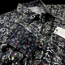 Robert Graham Geometric Paisley Abstract Black Colorful Sport Shirt $228 2XL