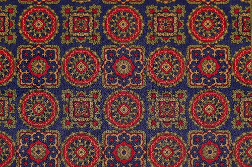 Bold Vintage Art Deco Inspired Pattern Chaps Ralph Lauren Cotton Pocket Square - Picture 7 of 9