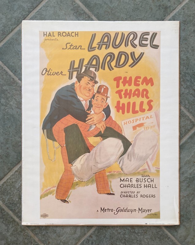 Laurel & Hardy "Them Thar Hills" 25"x19" Vintage Poster 1978 IRA Roberts