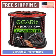 12AWG Speaker Wire – 100 Feet of High-Fidelity Black Audio Cable for Home The...