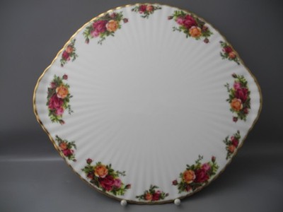 Royal Albert Tortenplatte Old Country Roses Blumendekor Goldrand D=31 cm