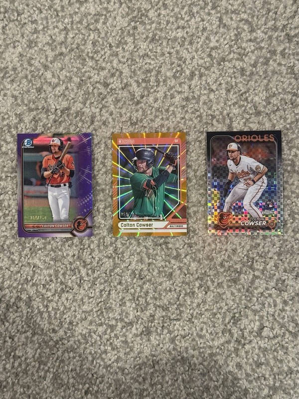 Lot of 3 Colton Cowser (Bal) RC 2 Numbered RC Prospect Cards 