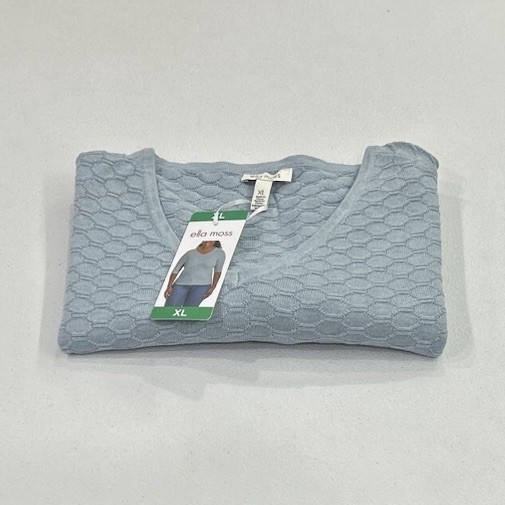 Ella Moss Women's Elbow Sleeve Lightweight Sweater, Light Blue, Size XL
