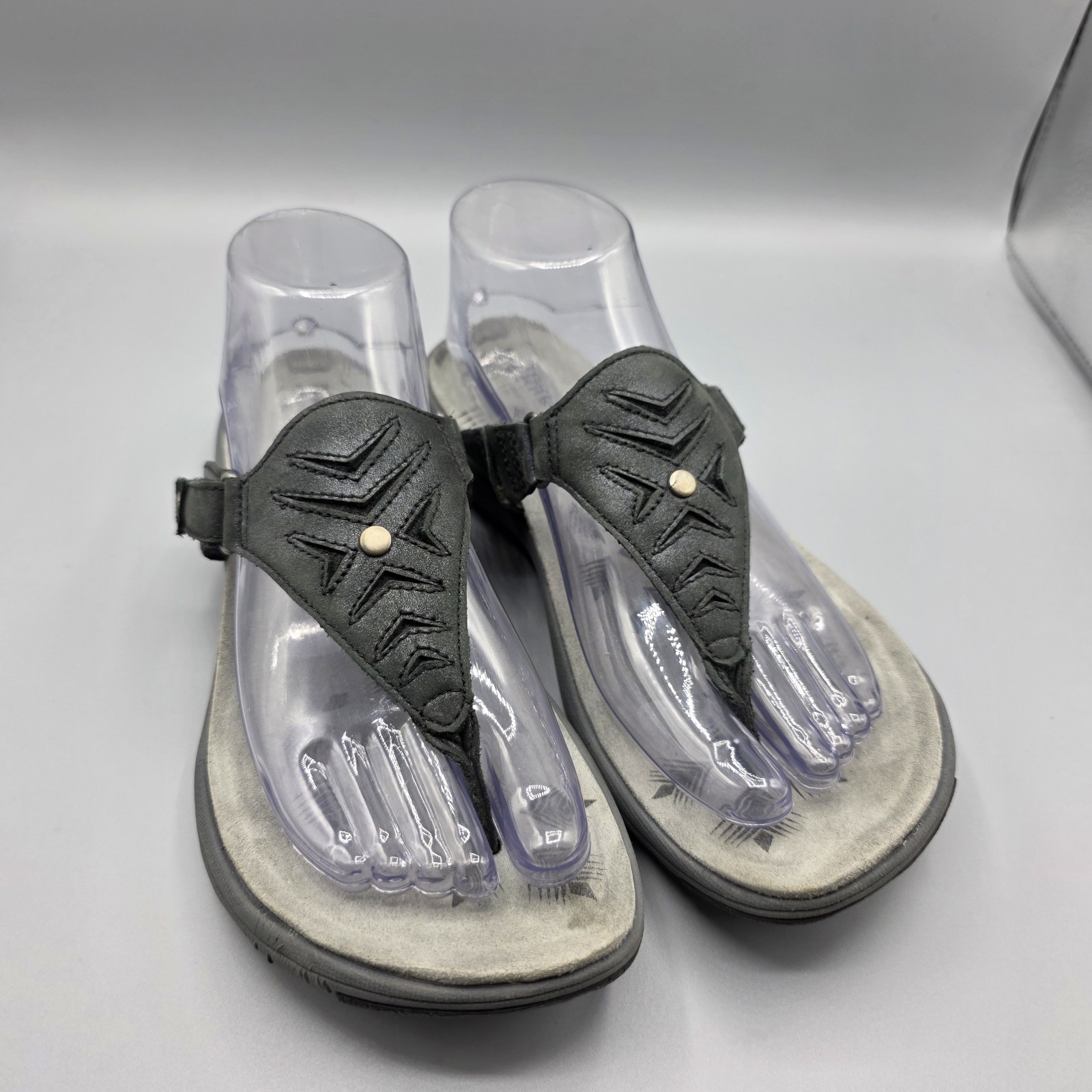 Merrell Adhera Sandali Donna 9 Nero Pelle Infradito Perizoma Regolabile Boho