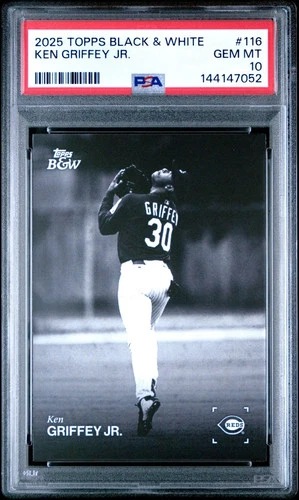 2025 Topps Black & White - Ken Griffey Jr #116 PSA 10 Graded Baseball Card