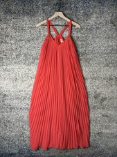 Michael Michael Kors Dress Womens XS Red Pleated Maxi Strappy Sangria MU78WB37R3