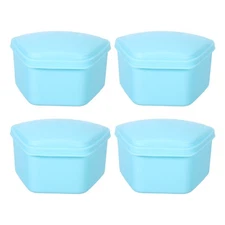 4 Pcs Denture Holder Retainer Case Cleaning Box for Retainers Soaker Container