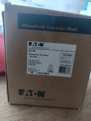 STR-A Eaton Wheelock Exceder strobe, xenon, wall, red, AGENT, clear lens, indoor