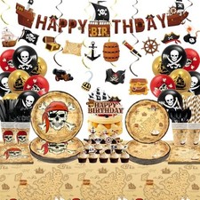 Pirate Party Decorations-20 Guests-Include Plates, Cups, Napkins, Tablecloth,