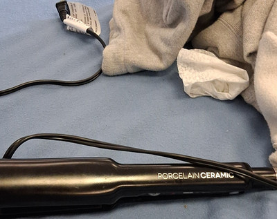 BaByliss PRO Porcelain Ceramic Flat Iron Adjustable Heat, Indicator Light, Black
