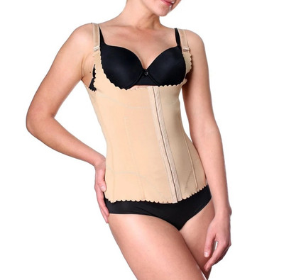 Prima Valentina Nude Body Shapewear Waist Train Cincher Underbust Corset Vest, L