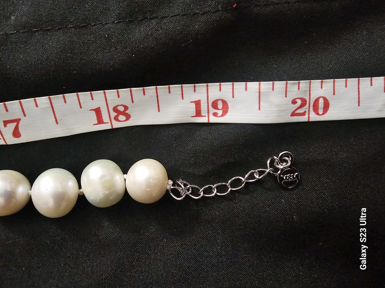 18-21 REAL FRESHWATER White Pearl Necklace Round 12.6mm Ball/Bead Chain image 4