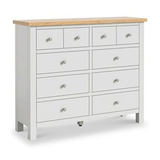 Roseland Furniture Farro Grey & Oak 4 Over 6 Chest of Drawers RRP £510