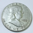1956 Franklin Half Dollar — 90% Silver — Circulated Coin #5220