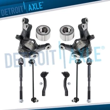 Front Knuckles Wheel Bearings Tie Rods Sway Bars for 2003 - 2008 Toyota Corolla