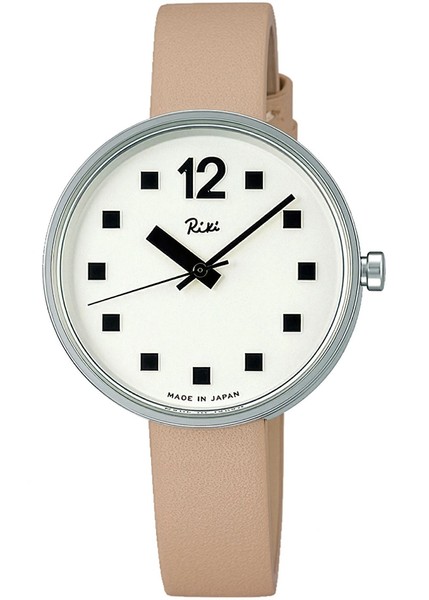 Seiko Alba Riki AKQK460 Jdm Public Uhr WeißEs Zifferblatt Beige Leder Damen J...-image