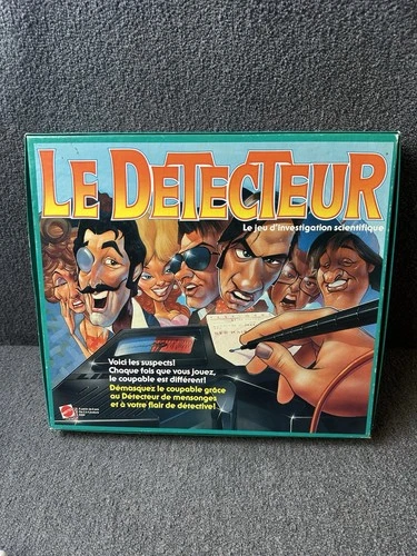 Vintage 1987 Original Lie Detector Board Game  Mattel Bilingual COMPLETE!