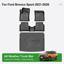 Car All Weather 3d Tpe Floor Mats Trunk Mat For 2021-2026 Ford Bronco Sport