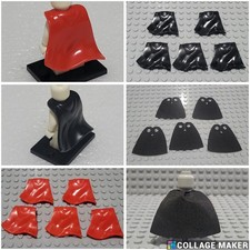 Minifigure Body Accessories - Plastic / Cloth Cape - Red or Black for Superhero