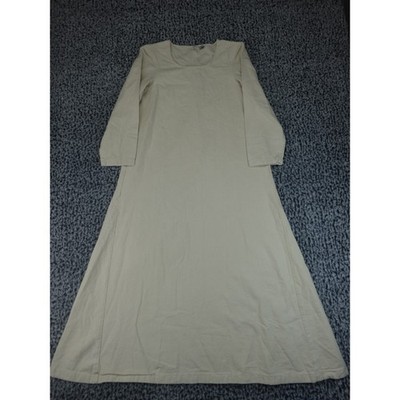 BurgSchneider Cotton Canvas Long Sleeve Maxi Dress Cream Minimalist A-Line Small
