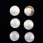 6   1/10 oz .999 Fine Silver Rounds - Walking Liberty Design Fractional Bullion