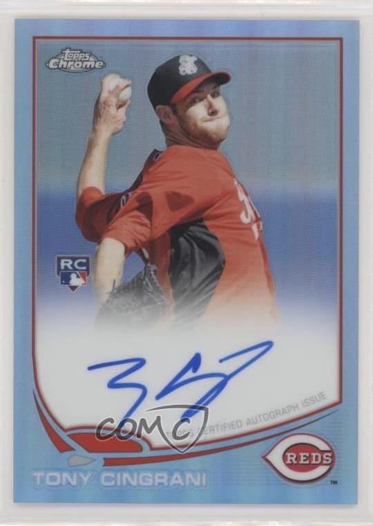 2013 Topps Chrome Blue Refractor Rookie 16/199 Tony Cingrani #171 Auto RC 4y4