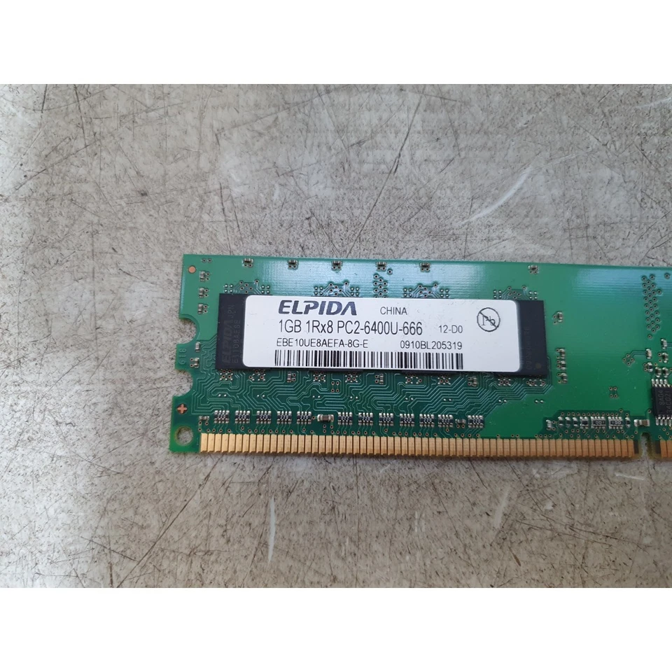 Elpida EBE10UE8AEFA-8G-E Memory Module 1GB 800Mhz DDR2 RAM PC2-6400U 240-Pins - Image 2 of 4