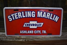 STERLING MARLIN CHEVROLET DEALER LICENSE PLATE, ASHLAND CITY, TENNESSEE