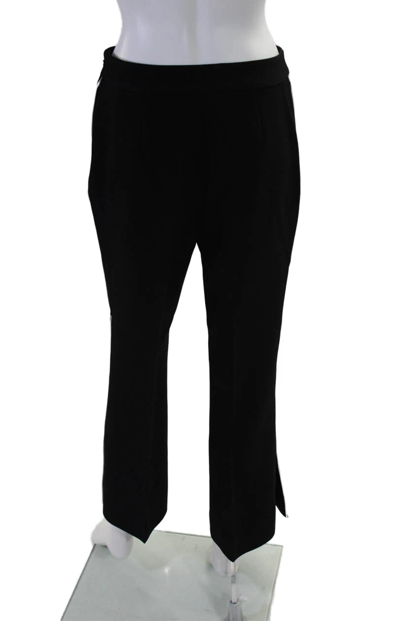 Tory Burch pantaloni eleganti donna zip laterale gamba dritta plissettati neri taglia 4