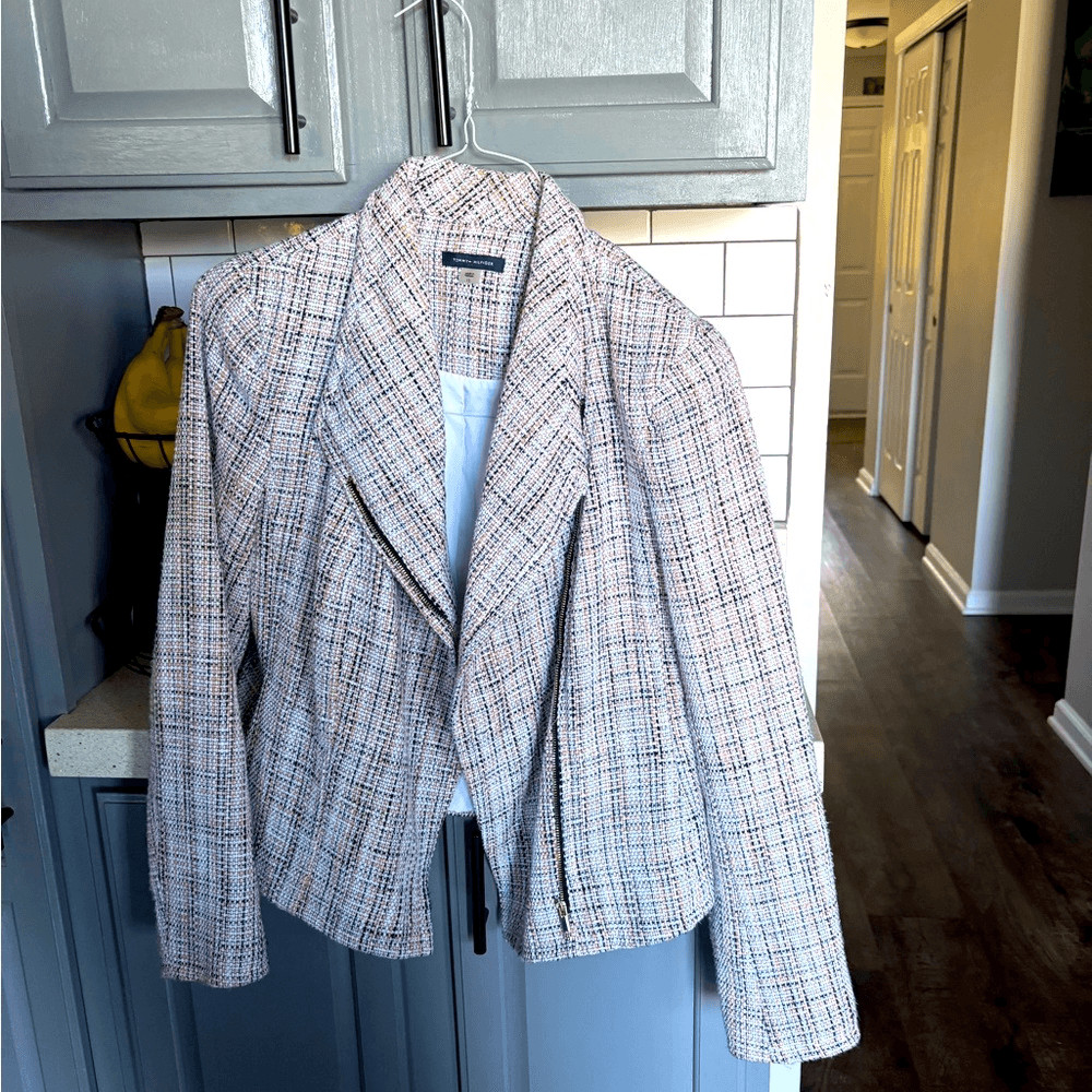 Tommy Hilfiger Black and White and Orange Blazer/Jacket