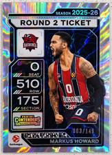 2025-26 Panini Contenders EuroLeague Markus Howard Round 2 Ticket /149 Baskonia