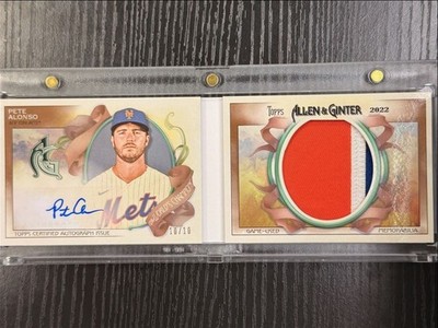 2022 Topps Allen & Ginter Book Booklet Patch Auto Pete Alonso Auto 10/10 New