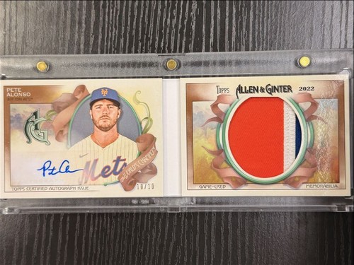 2022 Topps Allen & Ginter Book Booklet Patch Auto Pete Alonso Auto 10/10 New