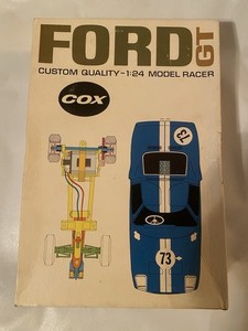RARE Cox FORD GT 1:24 Slot Car Kit w/ Box-Papers-Decals Additional Car Included
