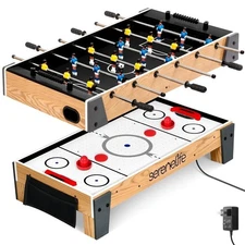 SereneLife 38” Table Top Air Hockey and 40” Foosball Set