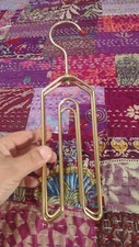 Vintage Gold Colored Metal Hanger for Tie Belt Purse Scarf Clothing Accessories