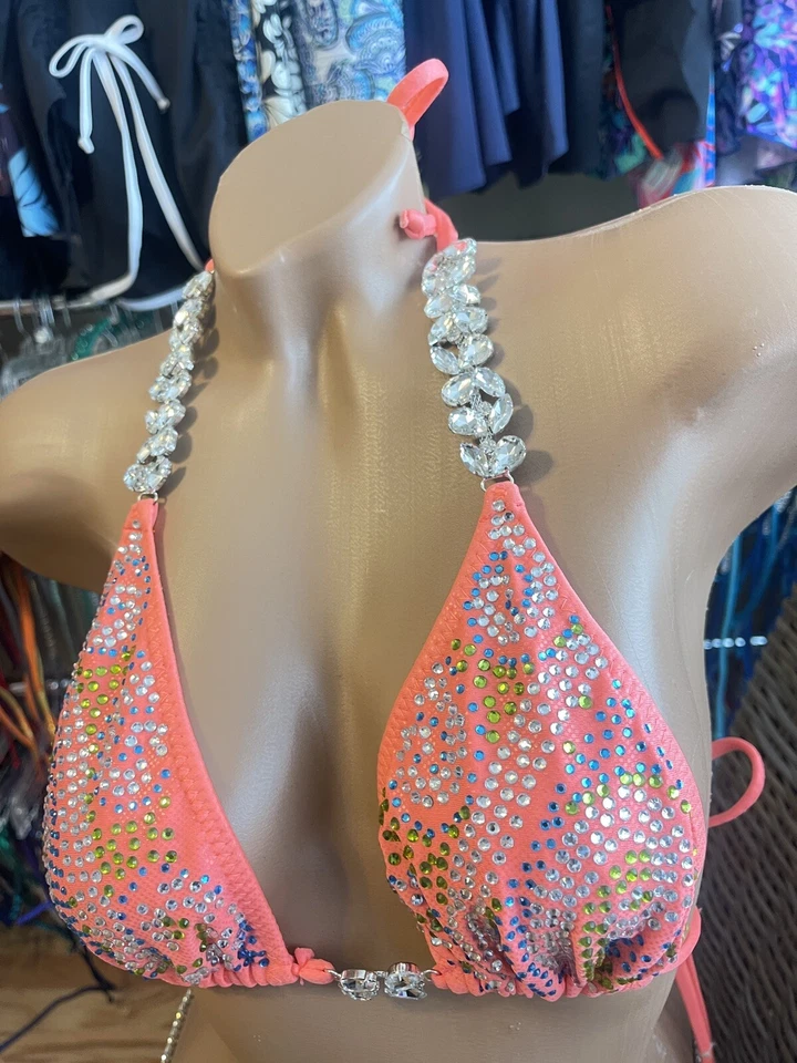 全新 Coral Competition 比基尼 IFBB 正装套装 NPC 水钻练习套装 — 第 4/4 张图片