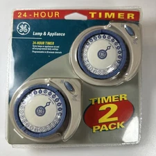 GE 24 Hour Timer Lamp & Appliance On Off Switch 2 Pack Programmable GE5101N