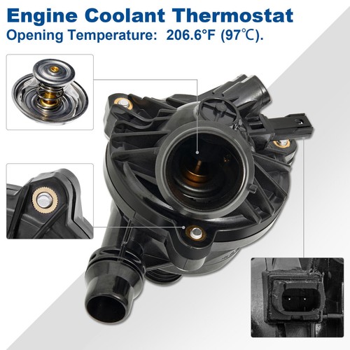 Water Pump W/Thermostat & Bolt For BMW 128i 325i 328i 528i 530i X3 11517586925 - Picture 5 of 6