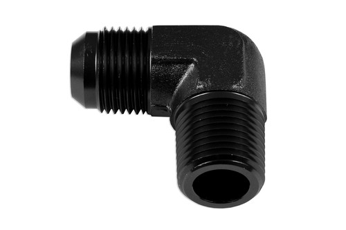 Aluminium fuel hose end fitting adapter nipple 90' AN4-1/8"NPT Blue - Picture 7 of 8