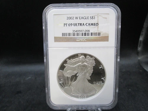 2002 W American Eagle Proof Silver 1oz. Dollar Coin NGC PF 69 Ultra Cameo