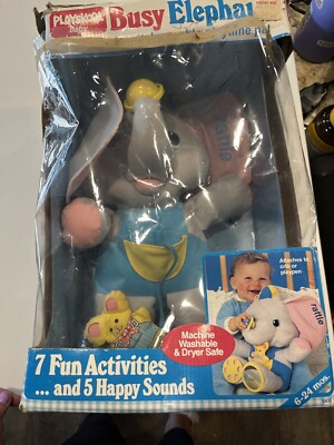 VINTAGE TOY PLAYSKOOL BUSY ELEPHANT DOLL STUFFED ANIMAL GREECE RARE EL GRECO Toy