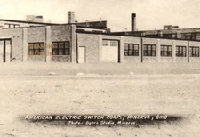 C.1930 PPC MINERVA, OH OHIO, AMERICAN ELECTRIC SWITCH CORP, BYERS Postcard P42
