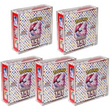 Acrylic Display Case for Pokemon 151 Japanese Booster Box UV Protection 5 Pack 