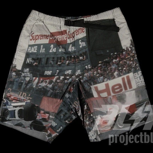 SS19 SUPREME GRAND PRIX BELTED SHORT MULTI SHORTS PANT MULTICOLOR PANTS SIZE XL